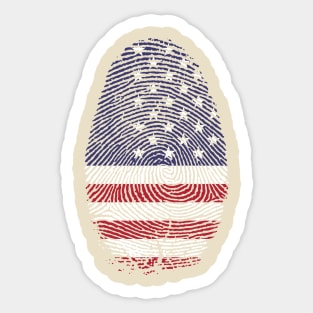 American Independence Day Flag Fingerprint Freedom Sticker